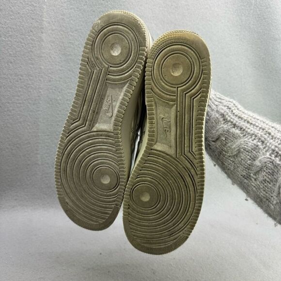 Nike Mens Silver Air Force 1 SP Liquid Metal Metallic Chrome Athletic Sneaker Sh - Picture 8 of 11